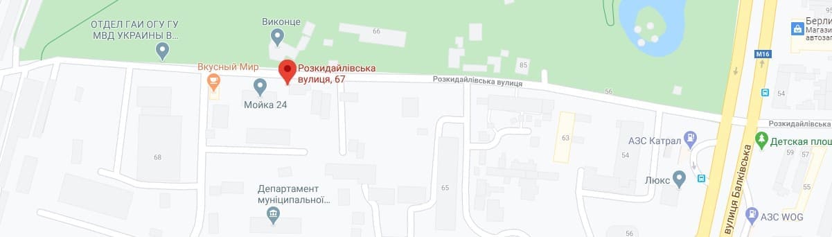 Карта Google Пространство на Раскидайловской