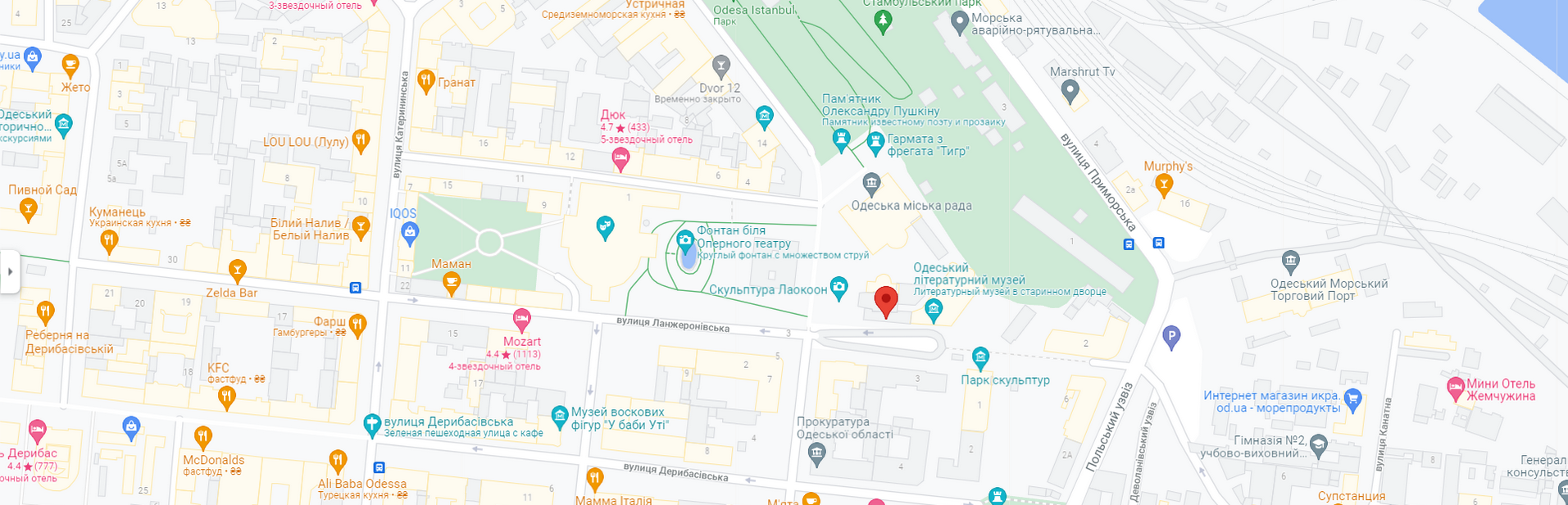 Карта Google Пространство на Ланжероновской