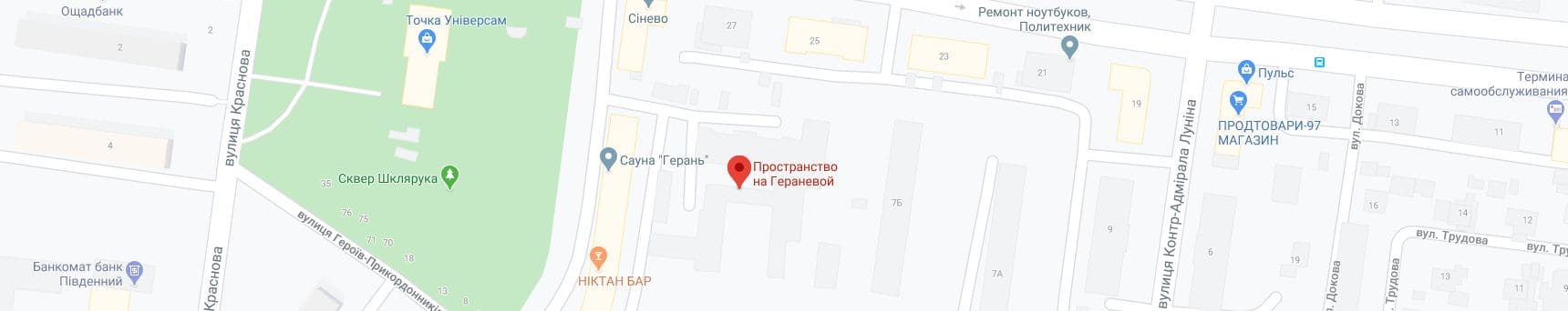 Карта Google Пространство на Гераневой
